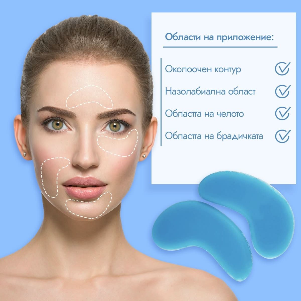 Хидрогел пачове за под очи с хиалуронова киселина, витамин в5, ниацинамид, серамиди и колаген, 2бр - CAMCO Ltd.