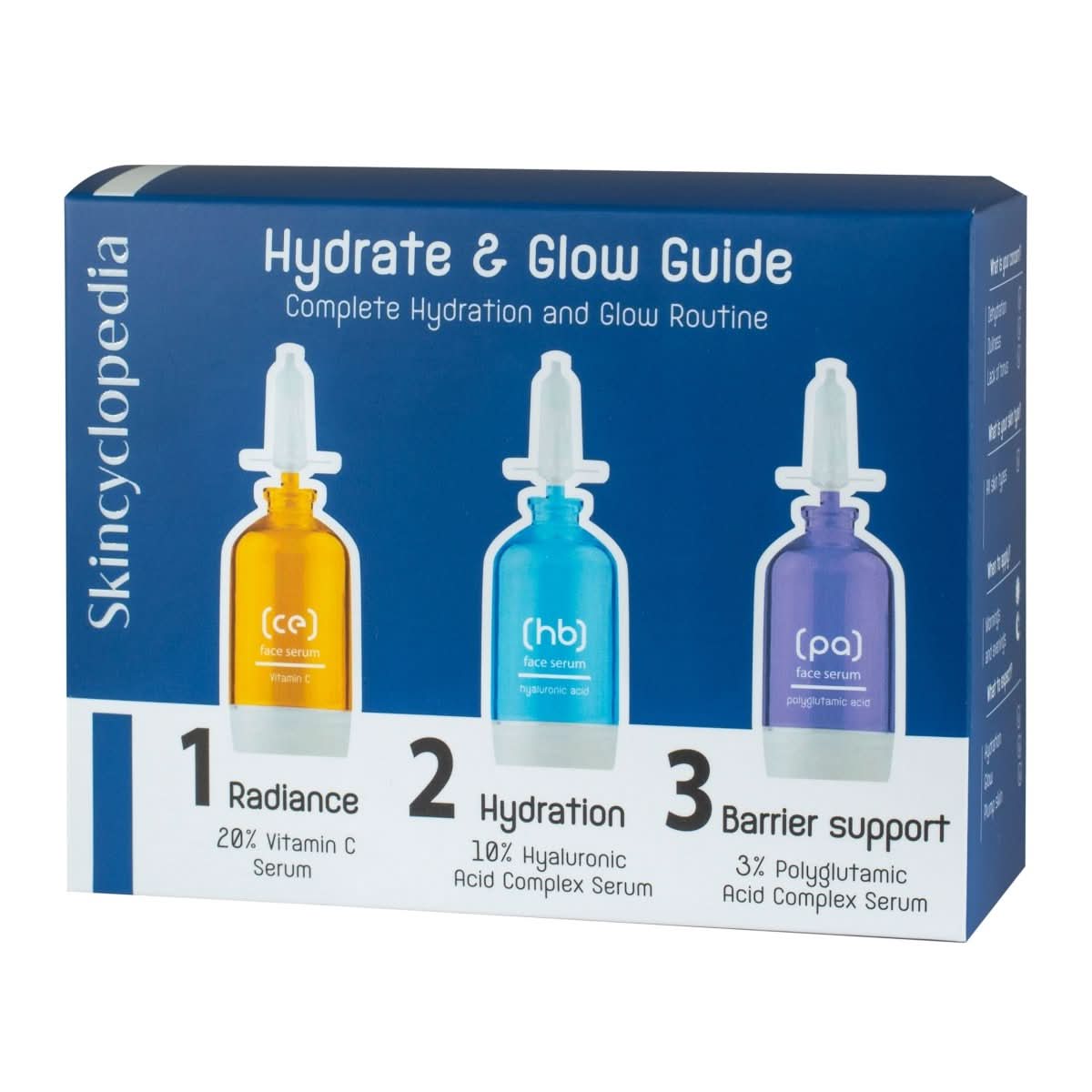 Козметичен комплект - наръчник Hydrate & Glow за хидратация и блясък, 3x15ml - CAMCO Ltd.