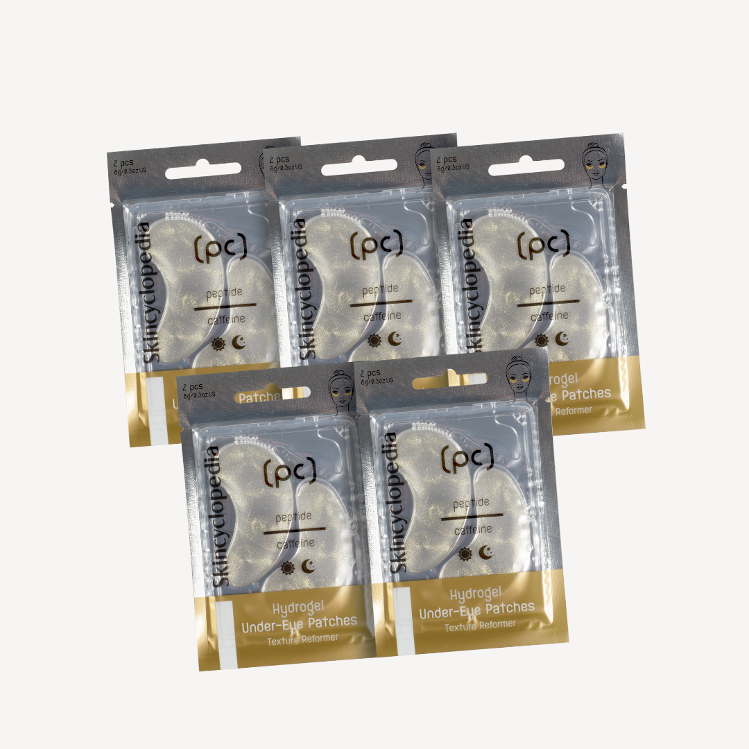 Комплект от 5 броя хидрогел пачове за под очи с пептид, кофеин, хиалуронова киселина и колаген, 2бр