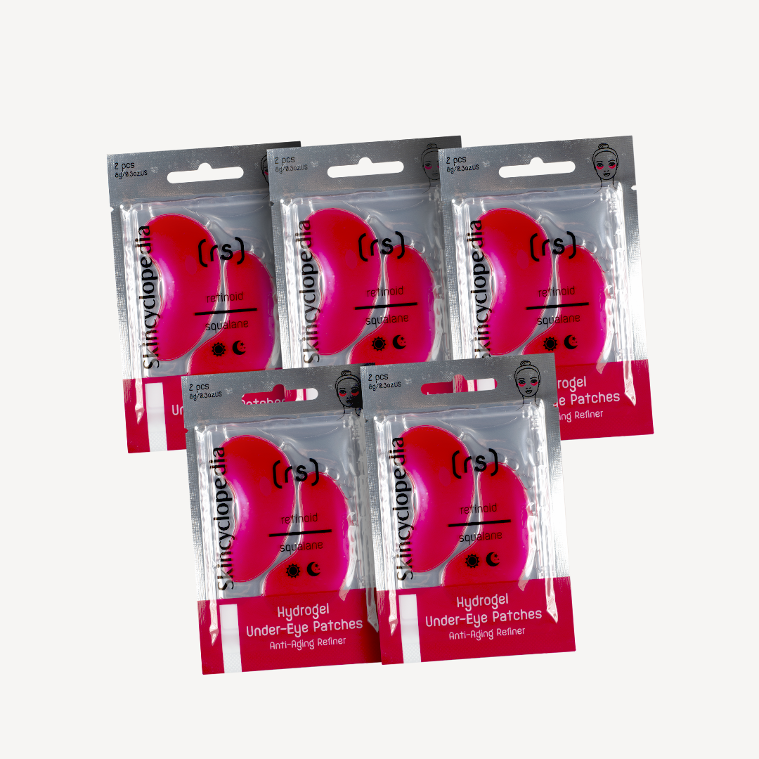 Комплект от 5 броя хидрогел пачове за под очи с ретиноид, сквалан, хиалуронова киселина и колаген, 2бр