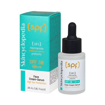 SPF 30 слънцезащитен крем-серум за лице против несъвършенства с 10% ниацинамид, пребиотик и матиращ комплекс, 30ml