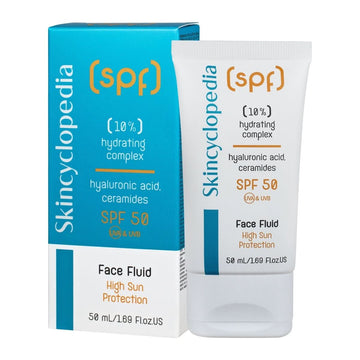 SPF 50 sunscreen facial fluid with 10% hydrating complex with hyaluronic acid, ceramides, polyglutamic acid, 50ml
