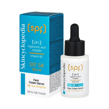 SPF 50 слънцезащитен крем-серум за лице с 10% хиалуронов комплекс и витамин В5, 30ml